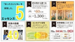 <p>CIELの特徴は大きく分けて５つ。建売でありながら建売らしくないのが人気の理由。完成するまでに7割が完売する理由はここにあります。</p>
