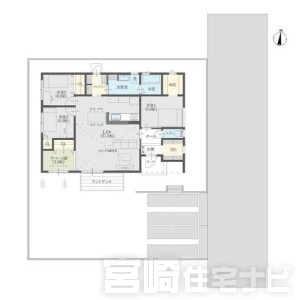 ご家族の集まるLDKは明るく広々した空間に。キッチンは対面式を採用。ご家族の様子を見ながらお料理ができます。