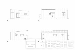 立面図掲載中。各立面図(東・西・南・北)から建物の形状・窓の配置・屋根勾配などがご確認いただけます。