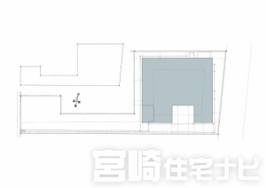 敷地内に2台の駐車スペースを確保。前面道路は約4mです。