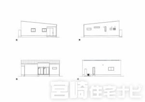 立面図掲載中。各立面図（東・西・南・北）から建物の形状・窓の配置・屋根勾配などがご確認いただけます。