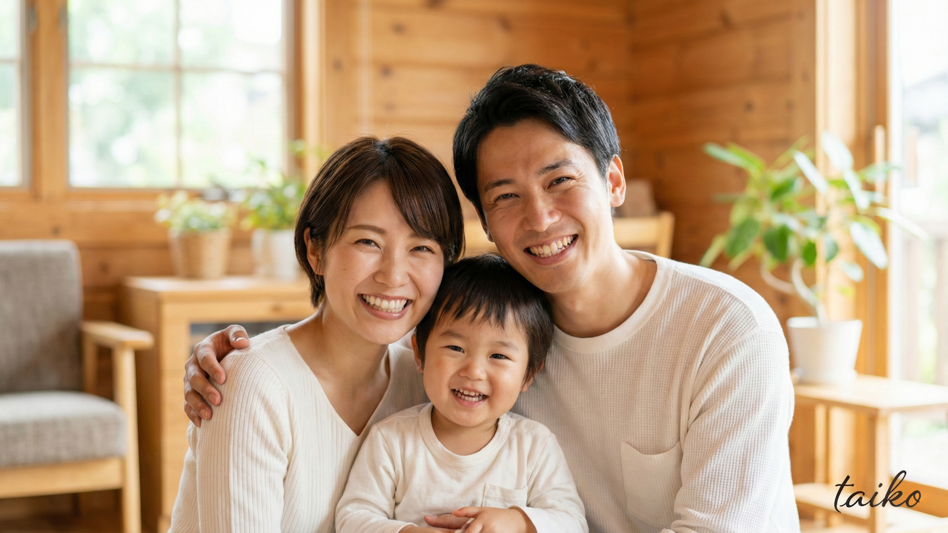 敷地92坪。並列駐車2台可能なゆとりの敷地配置。[開放感]LDKの勾配天井が、光と風を招き入れる心地よい空間を演出。[安心構造]ヒノキ土台＋制震ダンパーで地震対策も万全。[省エネ]オール電化＆樹脂窓（Low-E複層ガラス）採用で、光熱費を抑制。