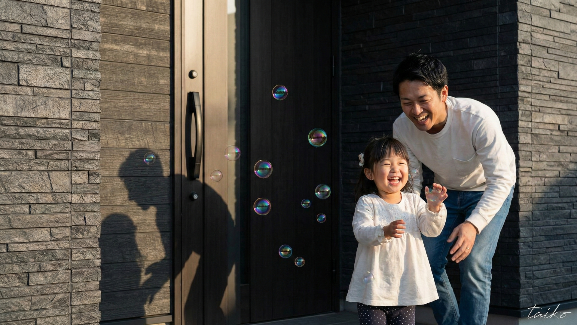 3台駐車可能なゆとりのカースペース。高台の特性を活かしたプライバシー設計。敷地内には、ご夫婦の車＋来客用にも嬉しい3台分の駐車スペースを確保。土間コンクリート舗装で雨の日でも足元が汚れにくく、お車の出し入れもスムーズです。また、前面道路から一段高さを設けた設計により、通行人の視線が室内に届きにくくプライバシーを自然に守ります。建物周りは「防草シート＋砂利敷き」でお手入れの手間を軽減。共働きのご家族に必須の「宅配ボックス」も標準装備し、機能的でスマートな暮らしを足元から支えます。