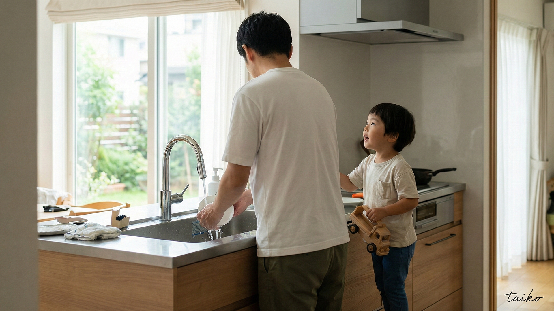毎日の家事をスマートにする深型食洗機やタッチレス水栓を備えた使い勝手の良いキッチン。家計に優しいオール電化仕様や、雨の日でも安心な室内物干し、浴室換気乾燥機など、生活の質を高める充実の設備を採用しています。