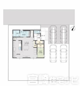 <p>敷地内に4台の駐車スペースを確保。<br />
&nbsp;</p>
