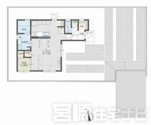 敷地内に3台の駐車スペースを確保。 